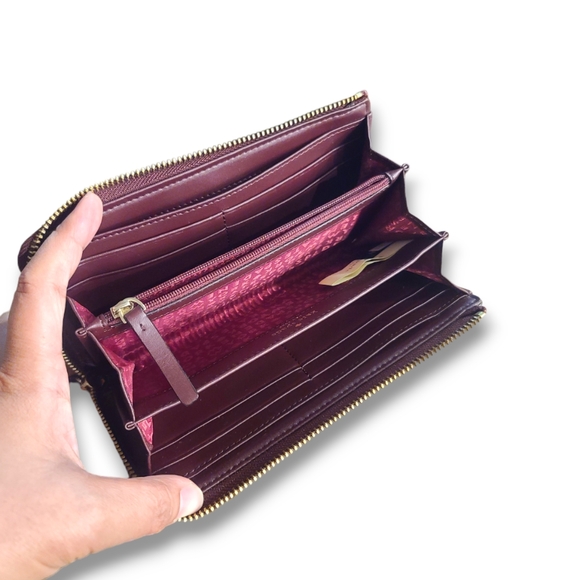 Kate Spade Matthew Street Nisha Long Wallet Cherrywood - Picture 6 of 9